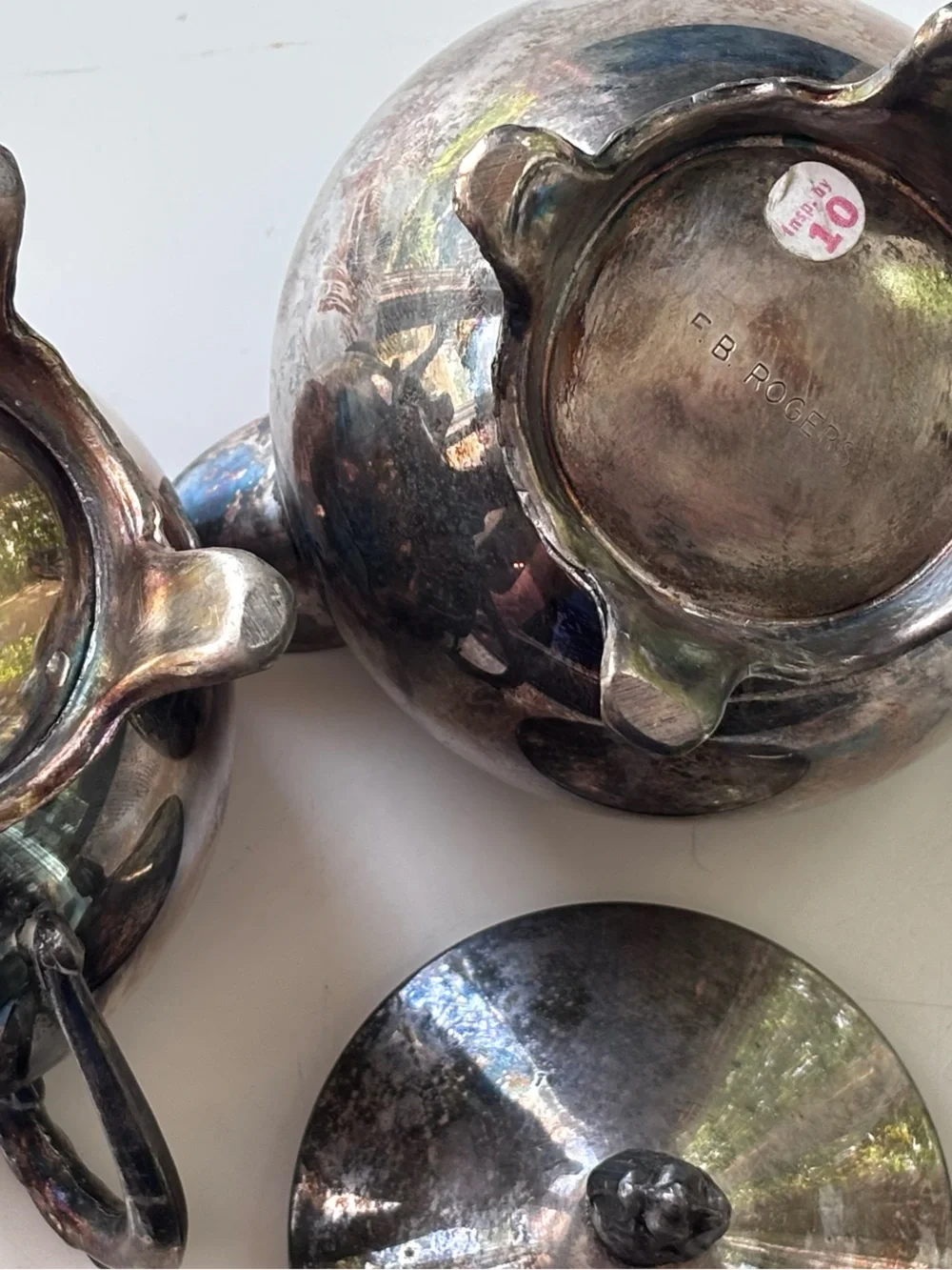 Vintage F.B. Rogers Silver Co. three-piece -Plated Sugar and Creamer Set